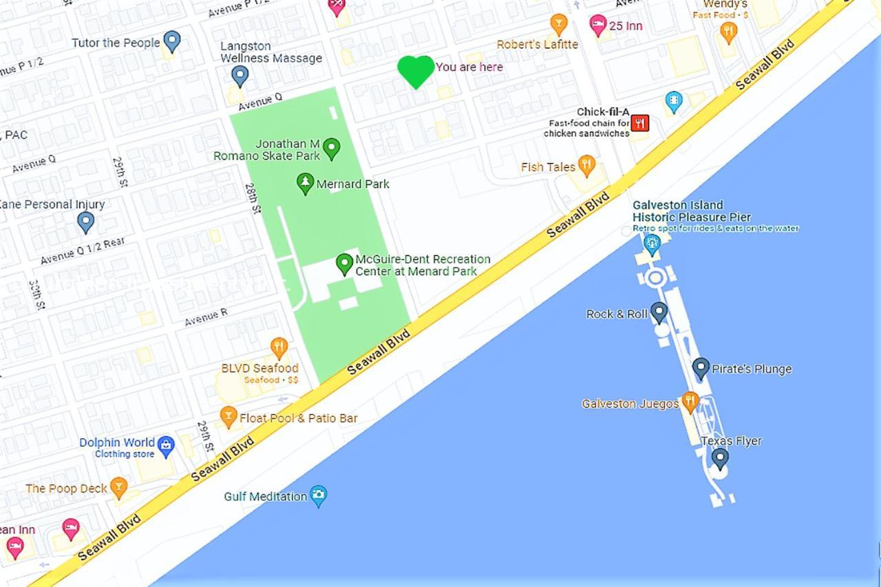 גלווסטון Casaazul-2605A-Couples Retreat By Beach & Pleasure Pier 1 Block Away- 2Bed 2Bath- 7 Minutes To Cruise Terminal מראה חיצוני תמונה